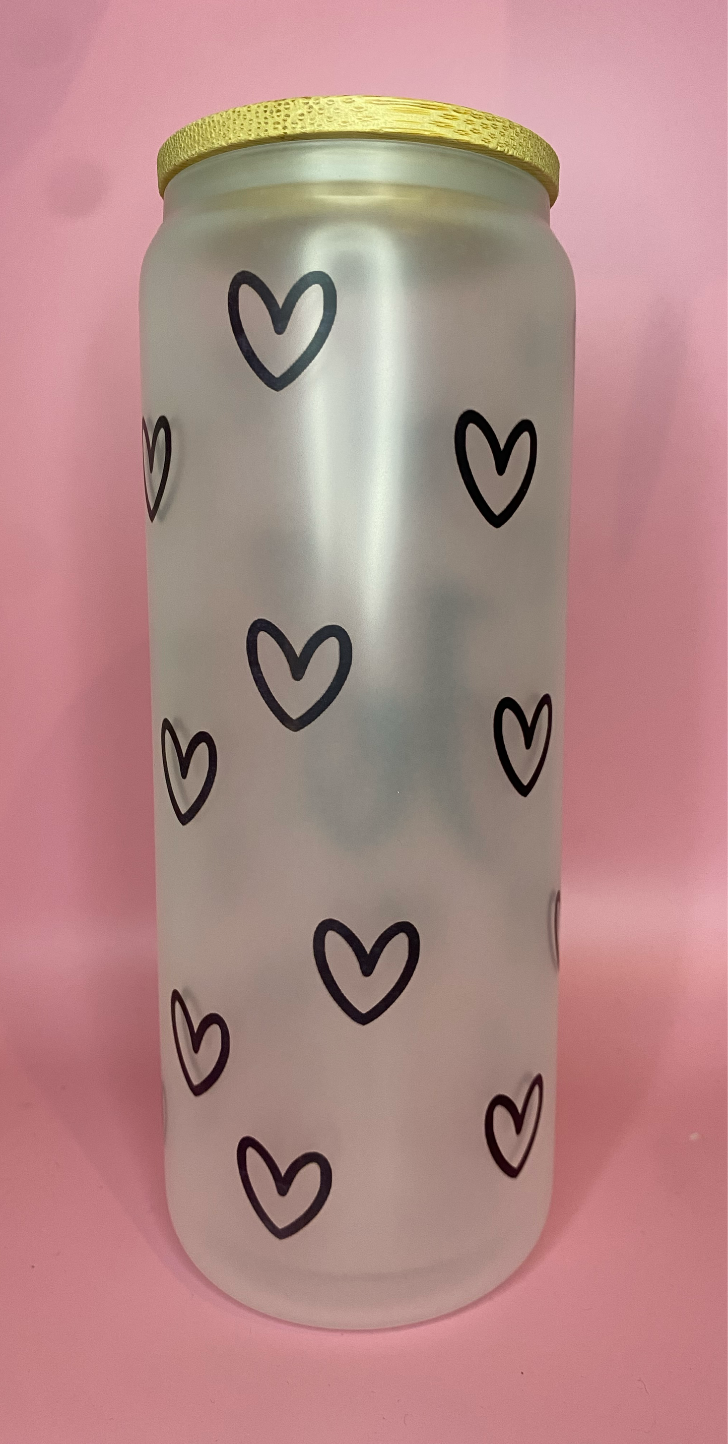 Black Heart Glass Tumbler