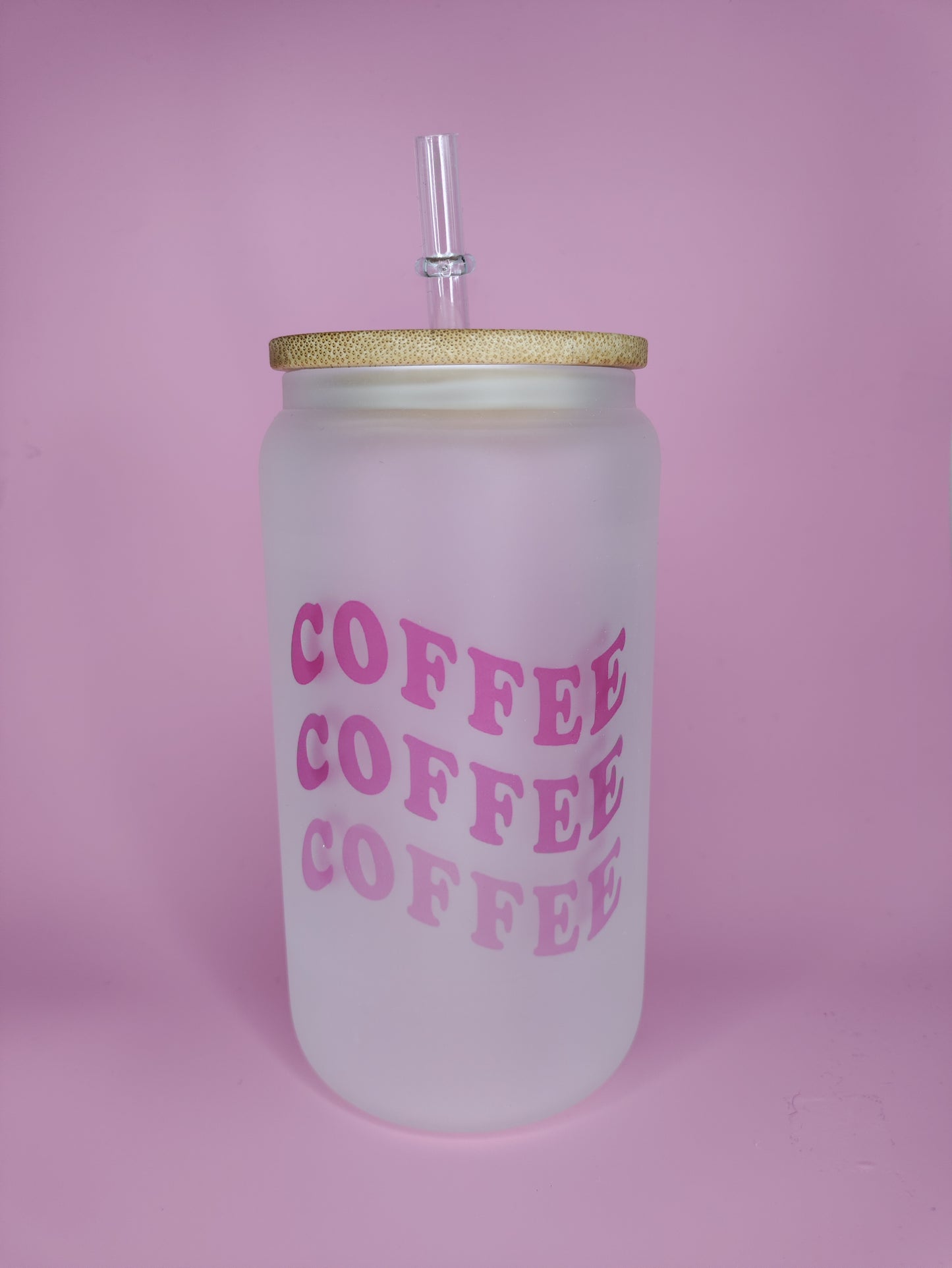 Coffee Coffee Coffee Frosted Glass Can