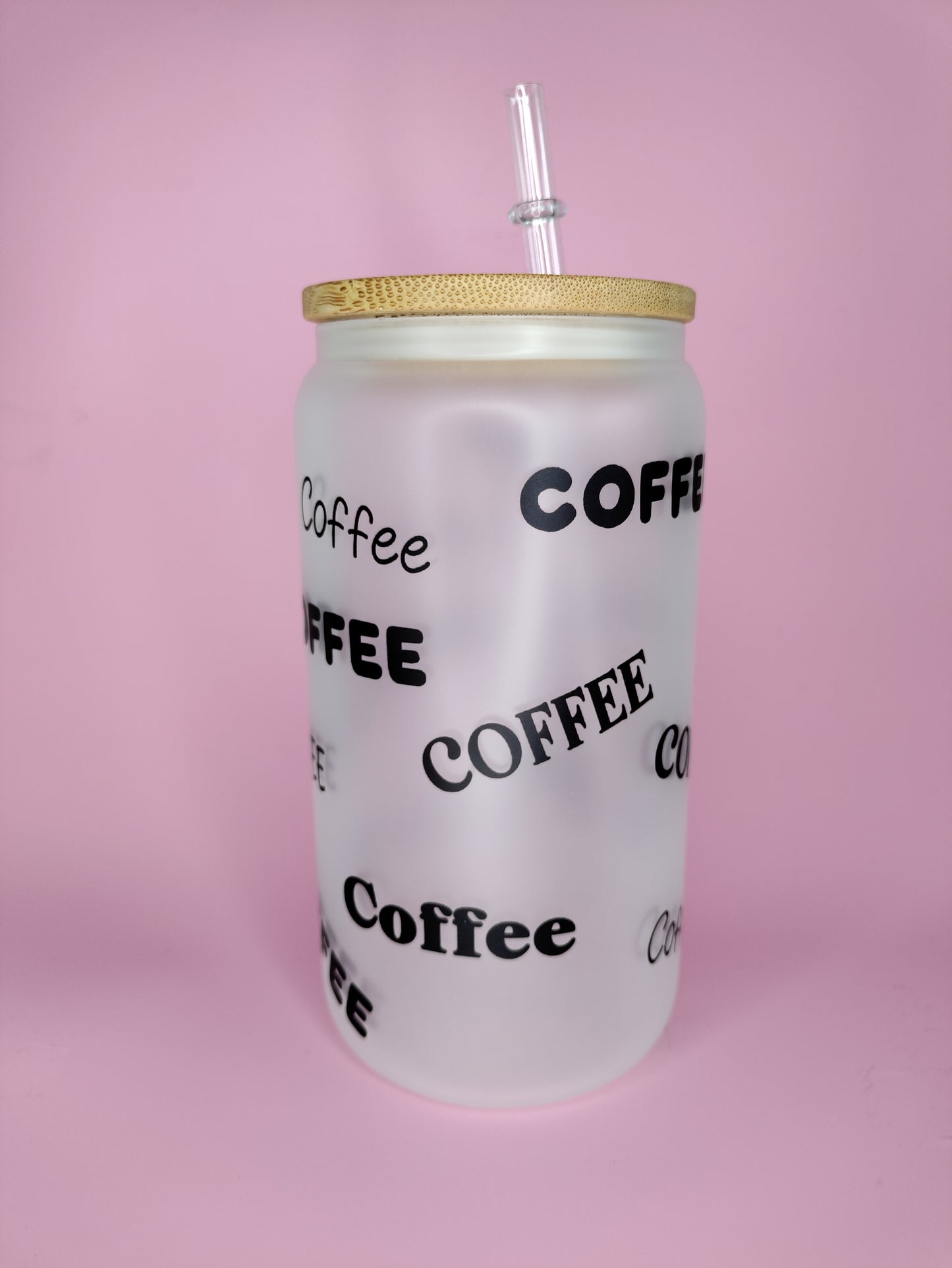 Jumbled Coffee Frosted Glass Can