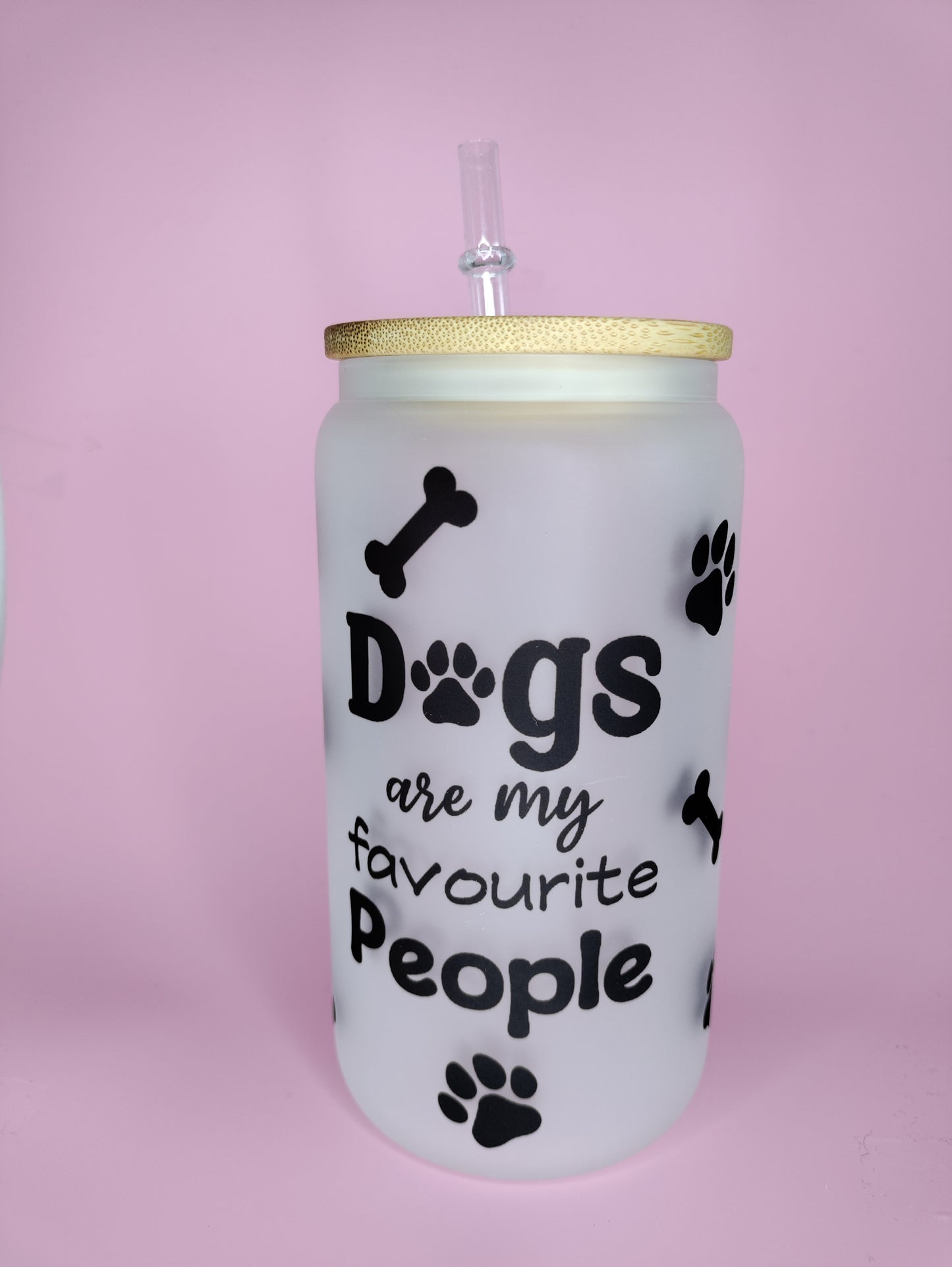 Dogs Are My Favourite People Frosted Glass Can