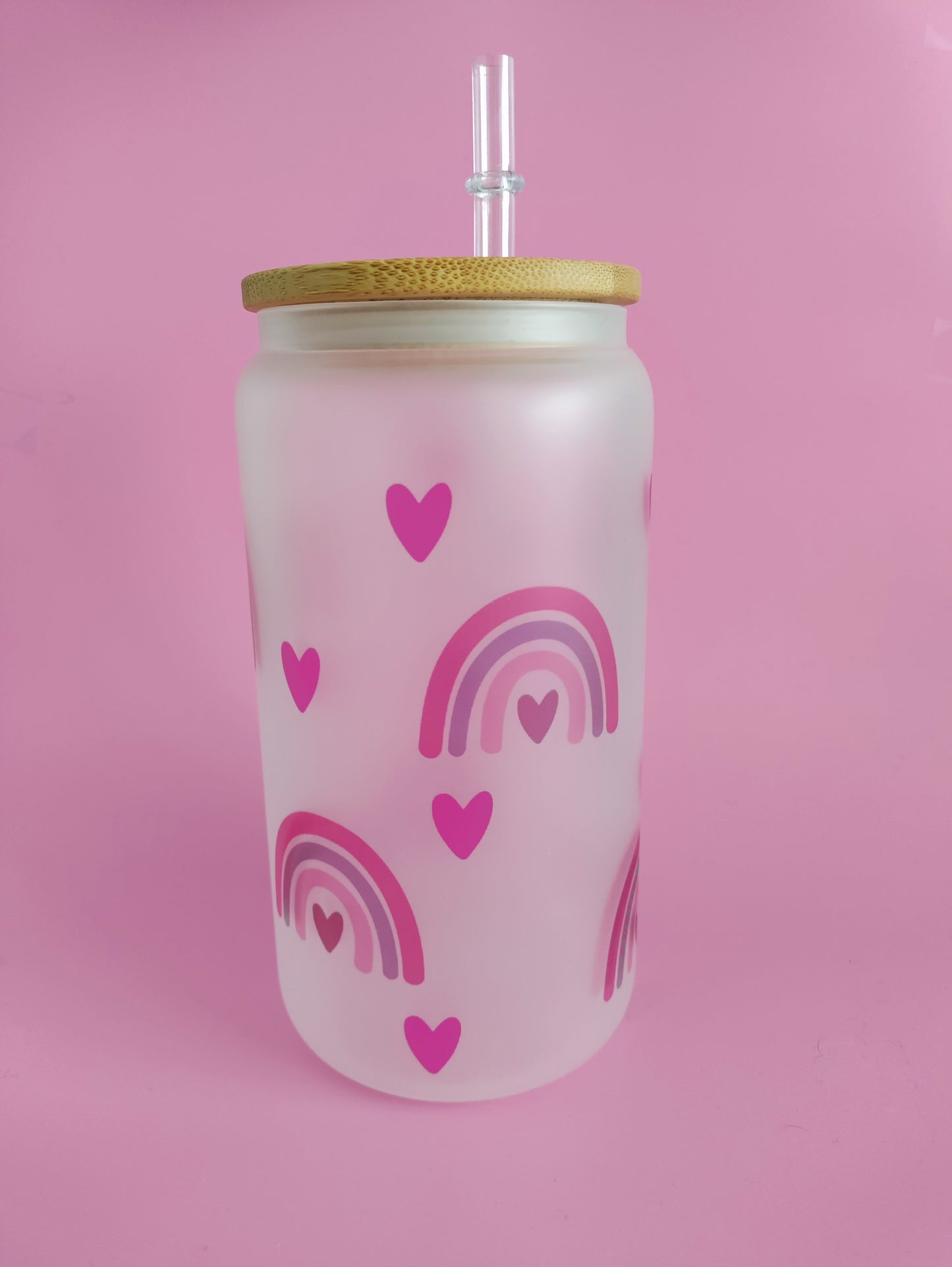 Rainbow Frosted Glass Can